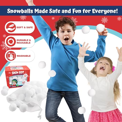 Narwhal Novelties 2" 50 Pcs Snowball for Kids Outdoor Winter Toy Games