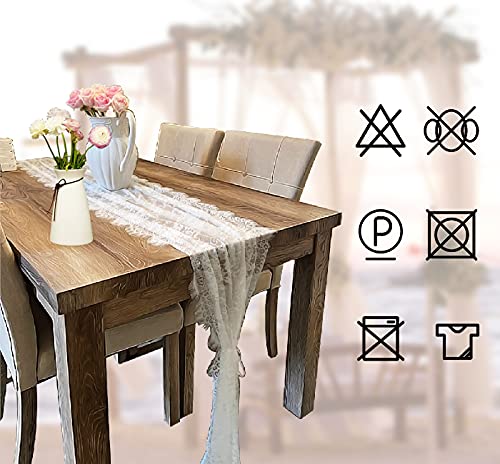 10 Pcs White Lace Table Runner 14x120 Inch Embroidered Boho Wedding Party Decor