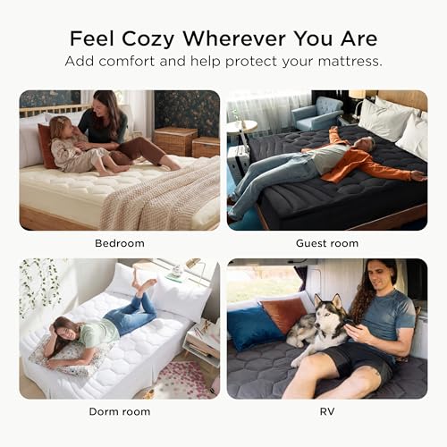 Bedsure King Mattress Pad with Deep Pocket, White, 78x80 Inches