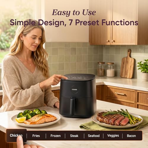 Cosori Air Fryer Pro LE 5 Qt Dark Gray 9-in-1 Ceramic Coating