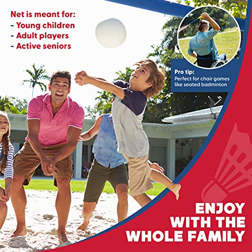 17ft Blue Portable Badminton and Pickleball Net - Adjustable Multi-Sport Net with Foldable Poles