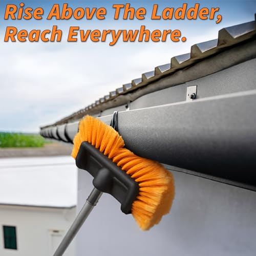 12ft Exterior House Cleaning Brush Set with Extension Pole & Attachments