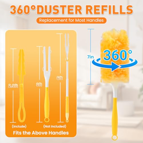 Alotiki 160P Duster Refills - Double-Sided Fiber, 360° Cleaning, Fits Swiffer Handles