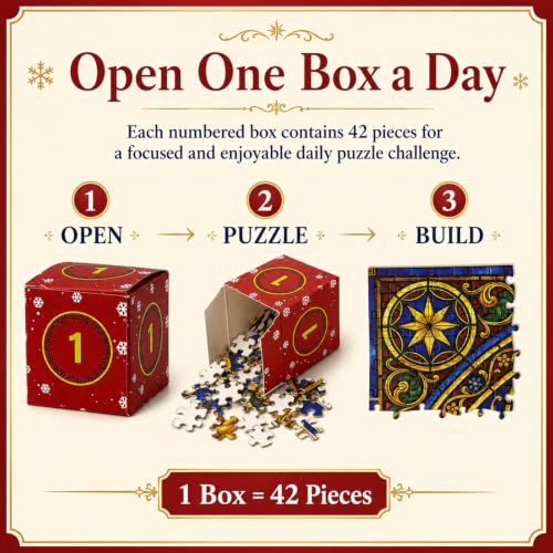 Nativity Advent Calendar Puzzle 1008-Piece, 24-Day Christmas Countdown for Adults