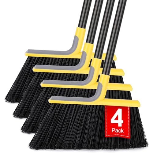 KeFanta Yellow Outdoor Broom with 58-Inch Handle - Heavy-Duty Indoor & Outdoor Sweeping Tool