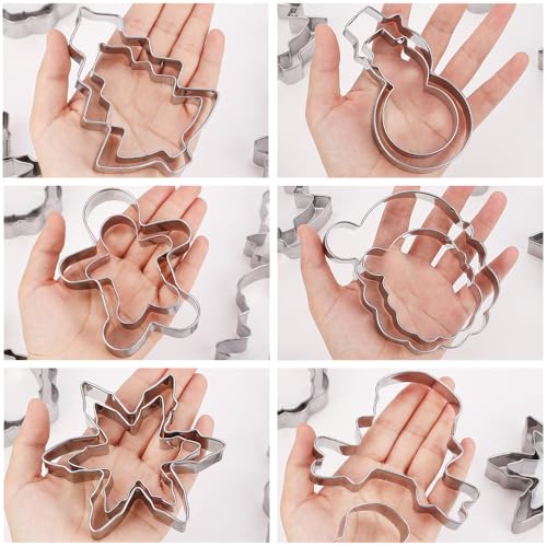 MrCookie 4" Large Christmas Cookie Cutters Set,Thickened Stainless