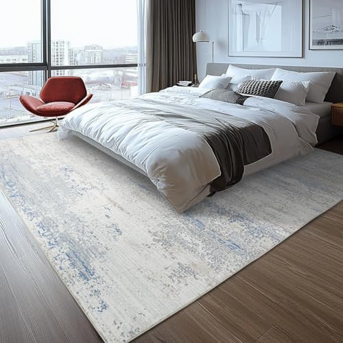 Machine Washable 5x7 Area Rug for Living Room Bedroom Kids Room - Blue-Greige-Brown-Beige-White