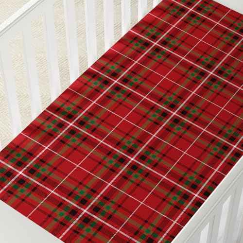 Horaldaily 2 Pack Fitted Crib Sheet for Boys Girls,Christmas Soft Breathable Washable Jersey Microfiber Baby Crib Sheet, Fits Standard Size Crib Mattress 28in x 52in, Trees Nursery Sheet Red/Red