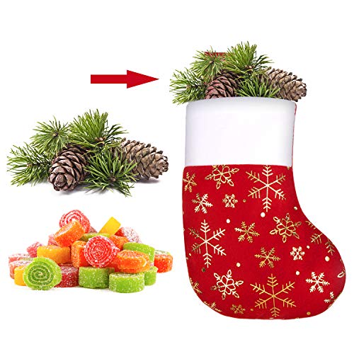 DIYASY Glitter Snowflake Christmas Mini Stockings 12 Pcs - 8 Inch Felt Holiday Gift Holders