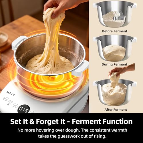 Home Dough Maker 5.3QT Dough Mixer with Fermentation Function - White