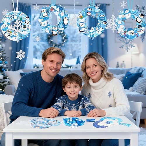 Winter Wreath Craft Kit - 36 DIY Christmas Wreath Decorations for Holiday Decor
