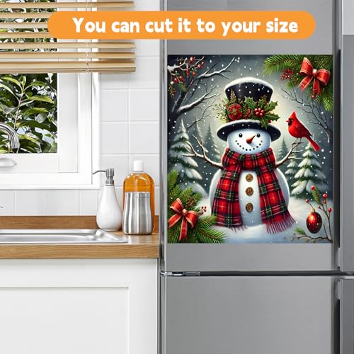 Snowman Magnetic Dishwasher Cover - 23x26in Decorative Refrigerator Magnet Sticker BVBOX