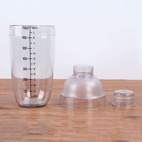 FEOOWV Cocktail Shaker - Handheld Drink Mixer for Boba Tea | Transparent 24 oz (700cc)