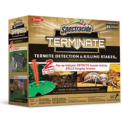 Spectracide Terminate Termite Detection & Killing Stakes 15 Pack - Ground Stakes with Indicator - Variation 1 Pack / Detection Stakes