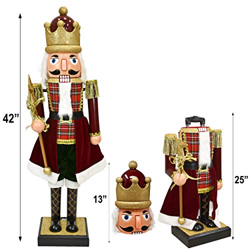 42-Inch Musical Animated Nutcracker Statue - Life-Size Christmas Decor