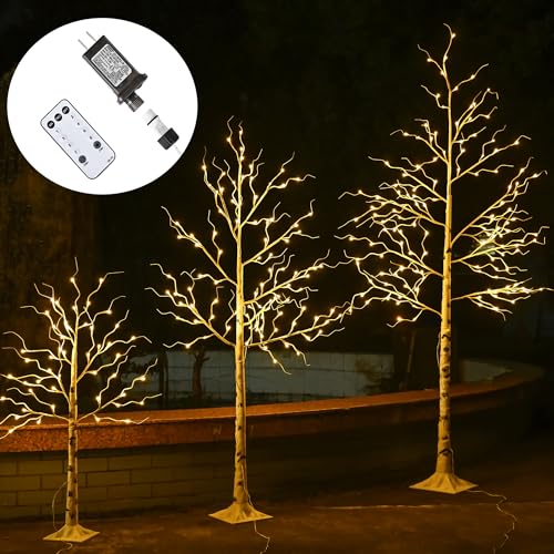 Leruckdite Lighted Birch Trees - 4FT, 6FT & 8FT Outdoor Indoor Christmas Decor with 9 Modes