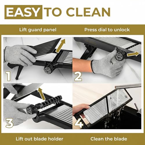 Gramercy Kitchen Black Mandoline Food Slicer with 12 Adjustable Blades