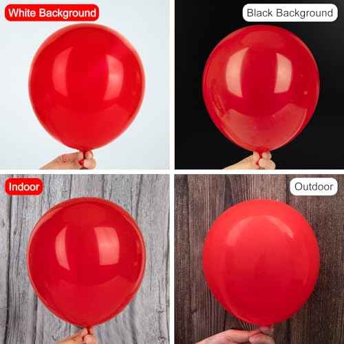 Ouddy Party 129Pcs Red Balloons Different Sizes 18 12 10 5 Inch, 6Pcs 18¡± Red Balloon Arch Garland Kit, Latex Balloon for Birthday Wedding Valentines Christmas Anniversary Graduation Party Decorations