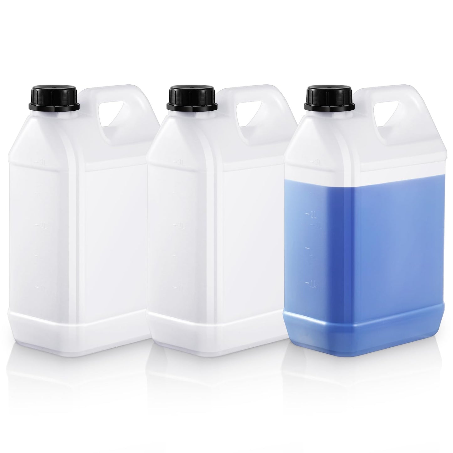 Ziliny 3 Pcs 1 Gallon Plastic Jug with Lids Square Empty Storage Containers Hdpe Carboy Plastic Jar Containers for Milk Water Beverage Oil Liquids (Translucent Color)