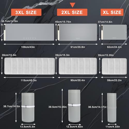 Gray 36x16 Inch Extra Large Food Warming Mat with Heat-Resistant Pad, 6 Temp Settings, 6H Timer, Portable Kitchen Warmer