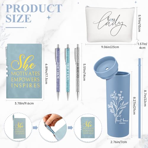 Funnymoom Boss Lady Gift Set Blue - Boss Appreciation Gift for Women, Bosses Day & Birthday