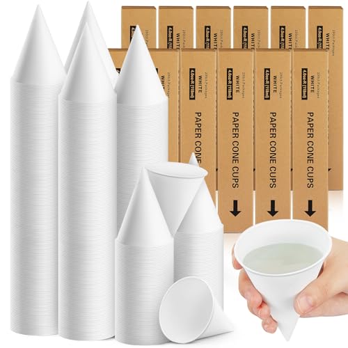 Disposable Paper Cone Cups for Water Cooler Dispenser 4 oz - 2400 Pack