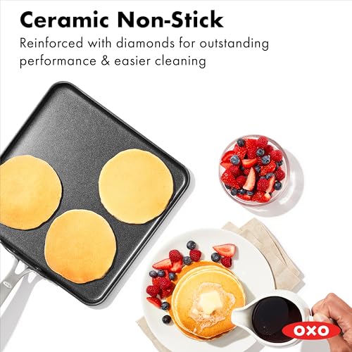 OXO Nonstick Griddle Pan 11 Inch Ceramic Hard-Anodized Cooking Skillet