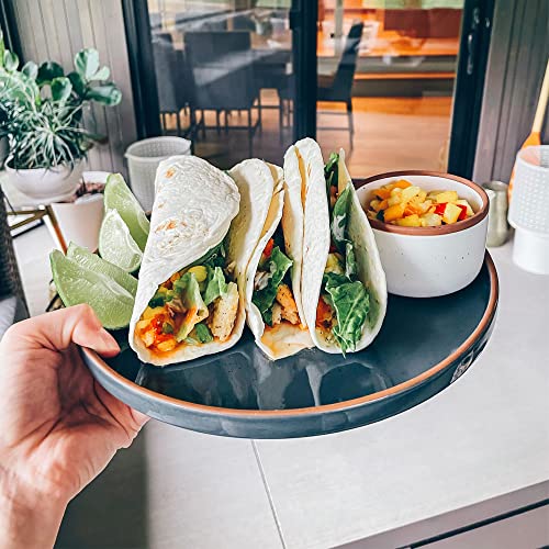 MORA Assorted Neutrals Ceramic Dinner Plates Set of 6 - 10.5 Inch, Microwave & Dishwasher Safe
