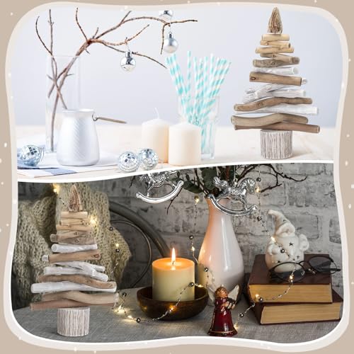 Rustic Driftwood Christmas Tree Tabletop Décor 12.2in - Civaner (Rustic Variant)