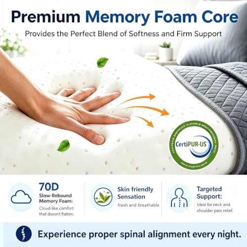 Side Sleeper Pillow with Arm Hole - Ergonomic Memory Foam for Shoulder Pain