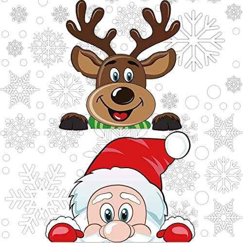 CCINEE Christmas Window Clings, Xmas Window Sticker Snowflakes Santa Claus Reindeer Decals for Holiday Decoration,208PCS