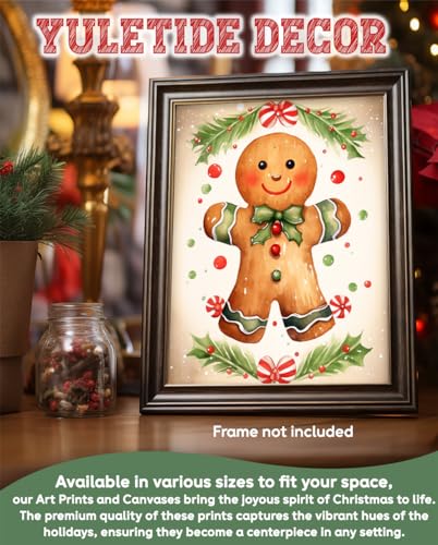 Lone Star Art Christmas Gingerbread Man Wall Art Print 14x11 Unframed Holiday Decor