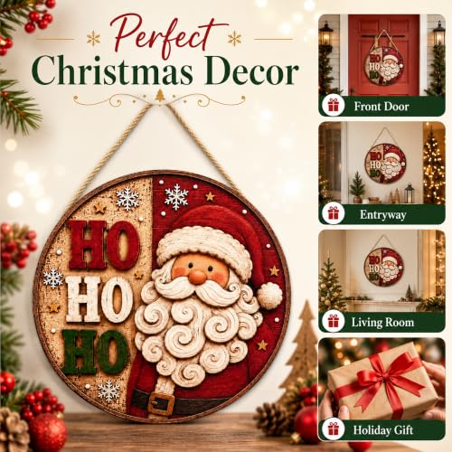 Christmas Decorations - Santa Claus HO Welcome Sign for Front Door
