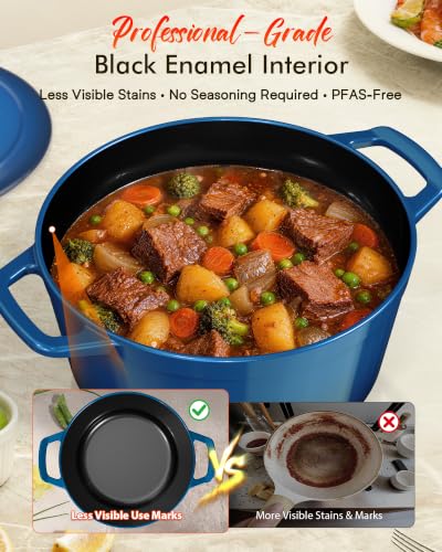 Nuwave Santorini 6 Qt PFAS-Free Enamel Cast Iron Dutch Oven with Lid