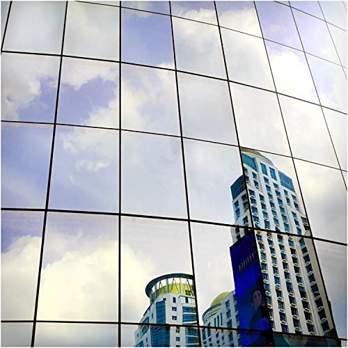 Buydecorativefilm 36in x 12ft Very Dark Silver Daytime Privacy Window Film
