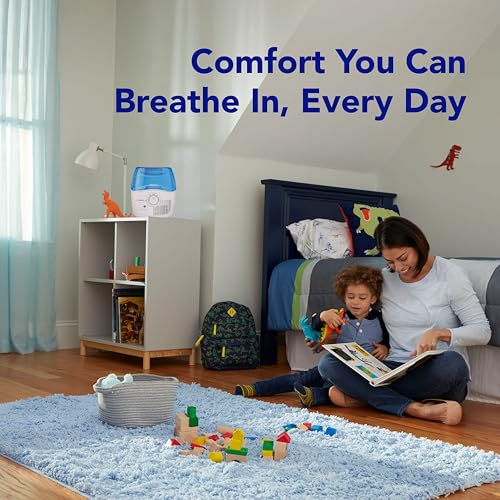 Vicks Filtered Cool Mist Humidifier for Medium Rooms - 1.1 Gallon Tank, Blue/White