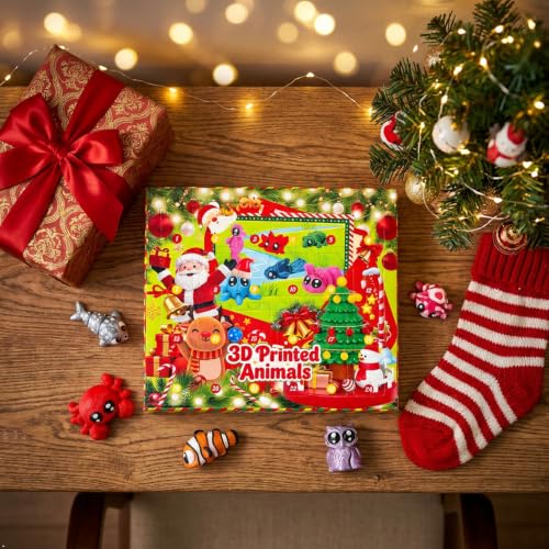 Christmas Advent Calendar 2026: 24 Days of 3D Printed Animal Figures with Big Eyes