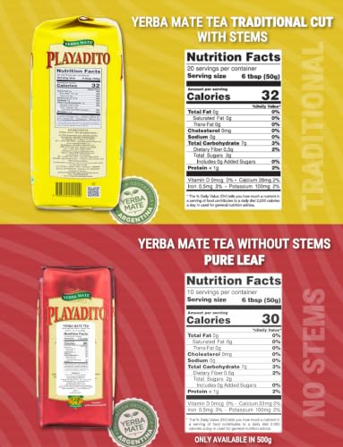 Yerba Mate Playadito 1 kg - 2.2 lbs Pack of 2 | Argentine Herbal Tea