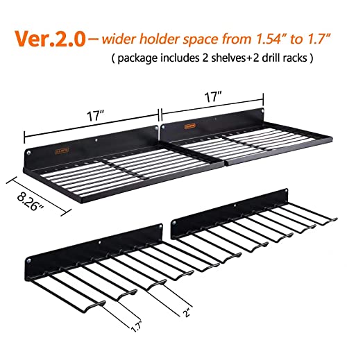 UU-Major Power Tool Organizer Wall Mount with Charging Station 2-Shelf & 2-Rack Set