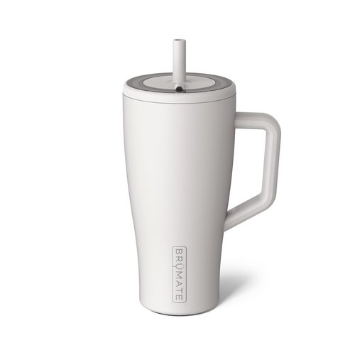 BrüMate Era 30 oz Tumbler with Handle and Straw | 100% Leakproof Insulated Water Bottle Tumbler with Lid and Flexible SoftSip Straw | Made of Stainless Steel | Cup Holder Friendly | 30oz (Dune)