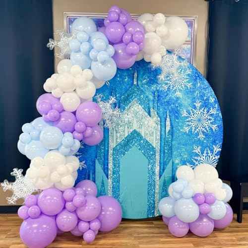 Snowflake Balloons Foil Winter Balloons Pack of 4 Winter Wonderland Decorations for Christmas, New Year, Birthday Parties