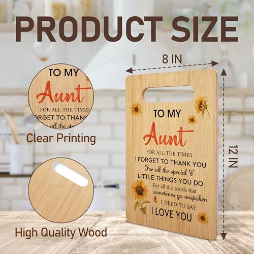 Aunt Gift Bamboo Cutting Board – 12x8 In. Charcuterie Board for Aunt, Mother's Day & Holidays