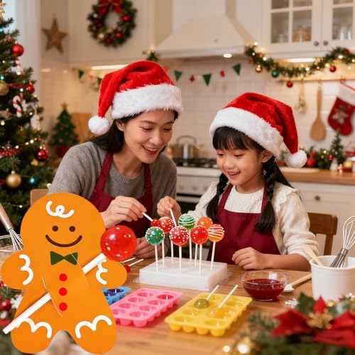 50 Pcs Gingerbread Lollipop Cards – Christmas Candy Stands & Toothpick Card Holders