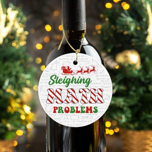 Funny Math Teacher Christmas Ornament Ceramic Gift - 3x3 Inches