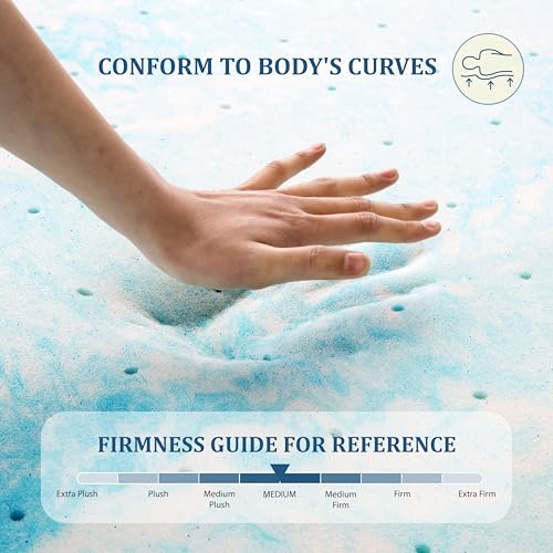 3 Inch Queen Gel Memory Foam Mattress Topper for Pressure Relief - MLILY