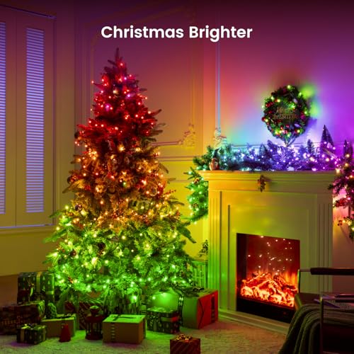 YEELIGHT 66ft 200 LED Color Changing Smart Christmas Lights with Remote & Bluetooth - Music Sync, Indoor/Outdoor