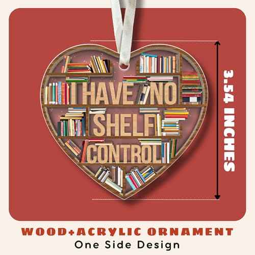 TUMSHANIP Book Lovers Ornament - Books Club, Bookworms, Reader Tree Ornaments - Book Lover Gifts, Reading Librarian Gifts - Gift for Book Lovers Women Men - Wood & Acrylic Christmas Ornament 2025