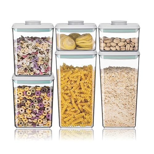 Ankou 6-Piece Airtight Food Storage Container Set - BPA-Free Stackable Kitchen Organizer for Pantry, Cereal, Flour, Sugar (0.5, 1.2, 1.8qt)