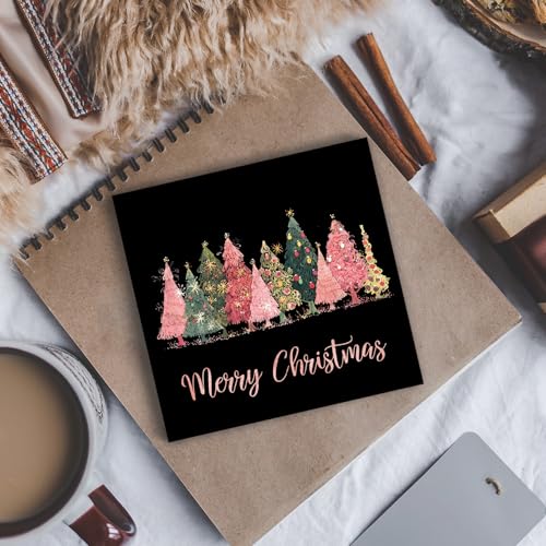 Pink Christmas Wood Box Sign - Merry Christmas Tree Decor for Home & Office