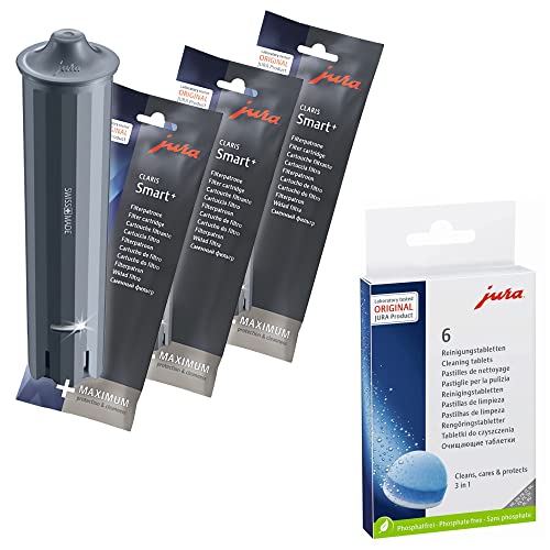 Jura Water Filter Set with 6 Cleaning Tablets for Automatic Coffee Machines